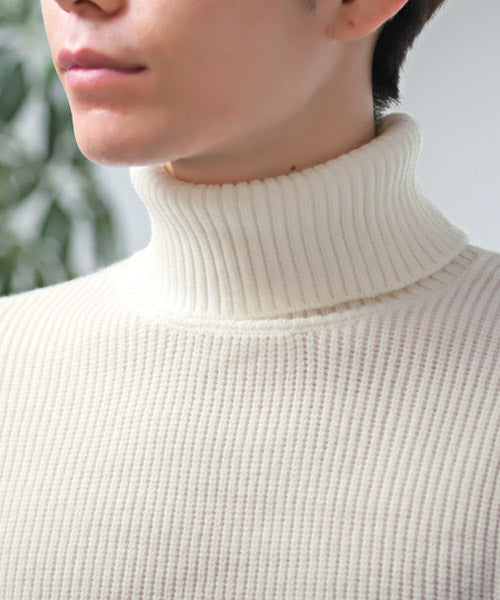 ラグスタイル LUXSTYLE 7G片畦タートルネックニット/ニット メンズ タートルネック セーター ウォッシャブル 形状安定