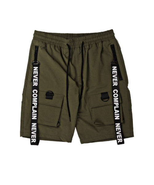 Rug style LUXSTYLE strap cargo shorts / short pants men's cargo pants strap logo