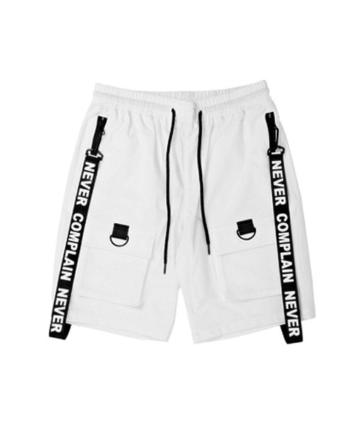 Rug style LUXSTYLE strap cargo shorts / short pants men's cargo pants strap logo
