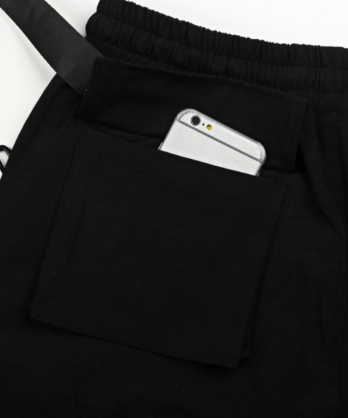 Rug style LUXSTYLE strap cargo shorts / short pants men's cargo pants strap logo