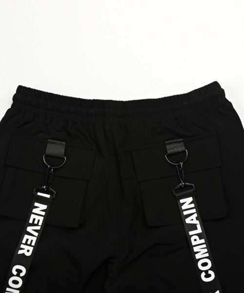 Rug style LUXSTYLE strap cargo shorts / short pants men's cargo pants strap logo