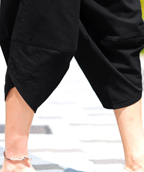 ラグスタイル LUXSTYLE 綿麻ワイドクロップドパンツ/クロップドパンツ メンズ サルエル ハロンパンツ 綿麻 ワイド （05チャコール） 05チャコール