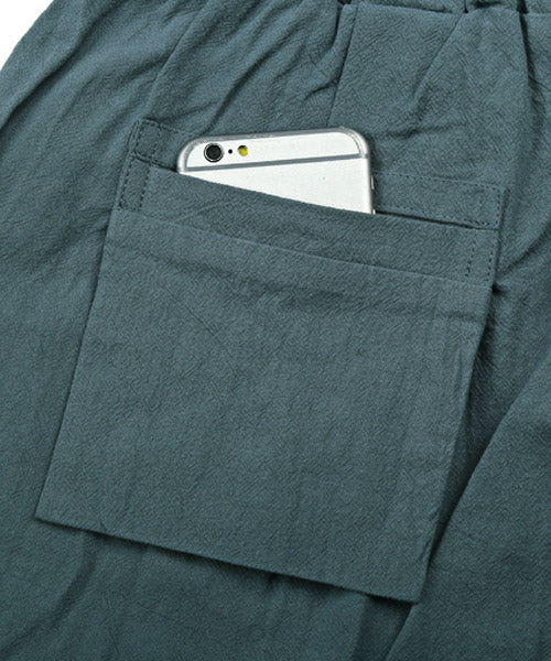 ラグスタイル LUXSTYLE 綿麻ワイドクロップドパンツ/クロップドパンツ メンズ サルエル ハロンパンツ 綿麻 ワイド （05チャコール） 05チャコール