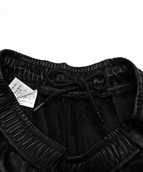 ラグスタイル LUXSTYLE PU合皮ワイドパンツ/ワイドパンツ メンズ PUレザー フェイクレザー レザーパンツ