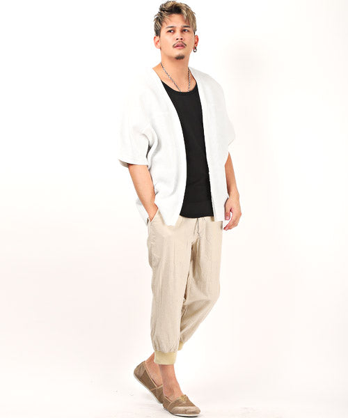 ラグスタイル LUXSTYLE 綿麻クロップドジョガーパンツ/ジョガーパンツ メンズ 綿麻 リネン クロップド丈 7分丈