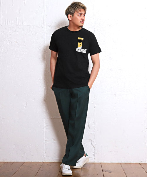 ラグスタイル LUXSTYLE LUXE/Rサガラ刺繍半袖Tシャツ/Tシャツ メンズ 半袖 サガラ刺繍 ロゴ BITTER ビター系