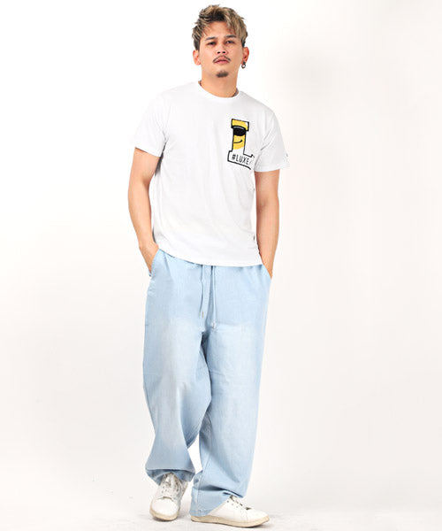 ラグスタイル LUXSTYLE LUXE/Rサガラ刺繍半袖Tシャツ/Tシャツ メンズ 半袖 サガラ刺繍 ロゴ BITTER ビター系