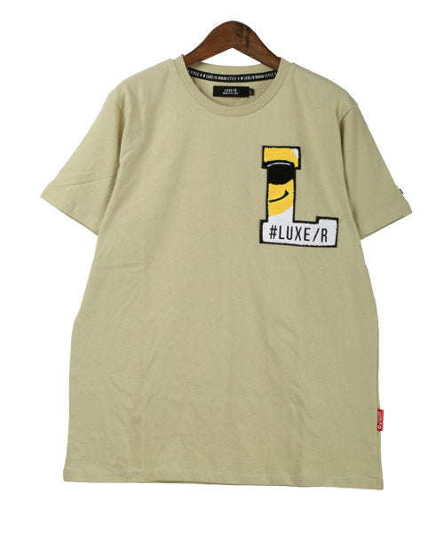 ラグスタイル LUXSTYLE LUXE/Rサガラ刺繍半袖Tシャツ/Tシャツ メンズ 半袖 サガラ刺繍 ロゴ BITTER ビター系