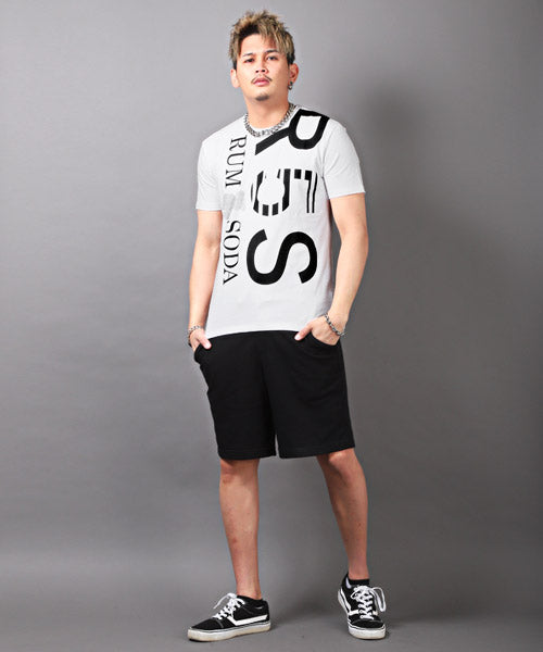 ラグスタイル LUXSTYLE RUMSODAライトストーンTシャツ/Tシャツ メンズ 半袖 ロゴ プリント ラインストーン