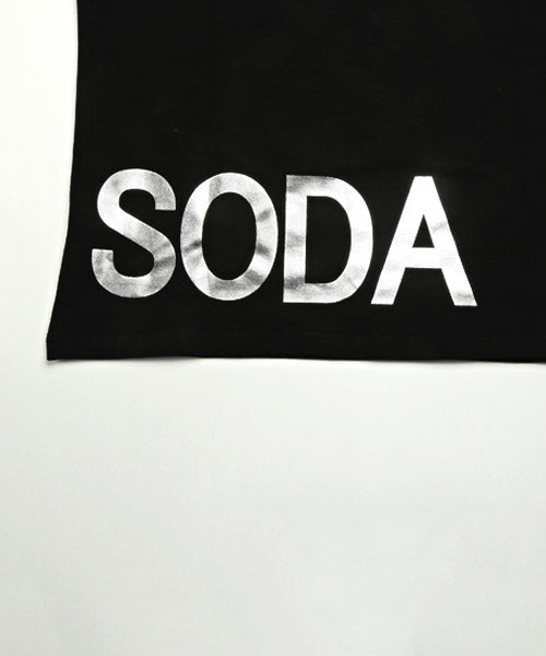 ラグスタイル LUXSTYLE RUMSODA箔プリントTシャツ/Tシャツ メンズ 半袖 ロゴ プリント ベア クマ