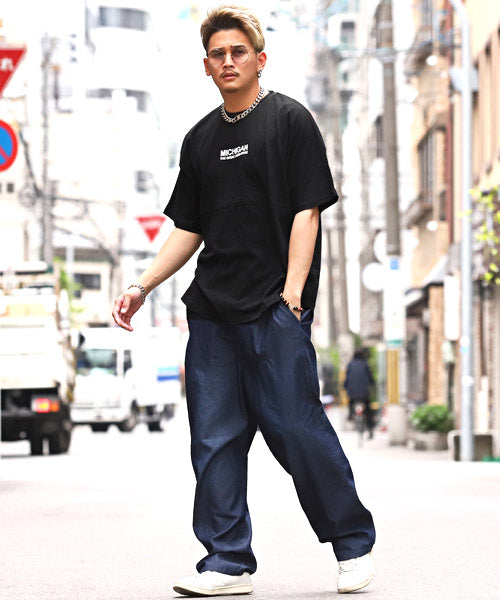 ラグスタイル LUXSTYLE 発泡バックロゴプリントBIGTシャツ/Tシャツ メンズ 半袖 ビッグシルエット 発泡プリント バック ロゴ （1ホワイト） 1ホワイト