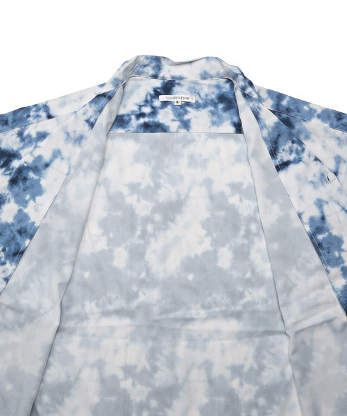 ラグスタイル LUXSTYLE タイダイ風プリントオープンカラー半袖BIGシャツ/半袖シャツ メンズ オープンカラー ビッグシルエット タイダイ プリント