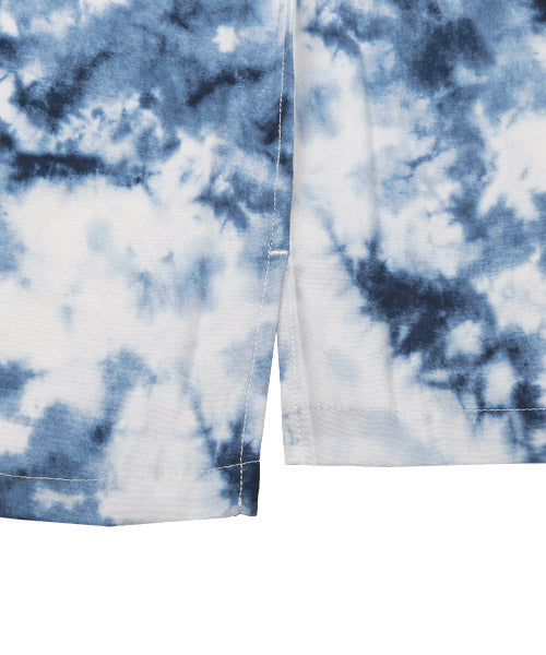 ラグスタイル LUXSTYLE タイダイ風プリントオープンカラー半袖BIGシャツ/半袖シャツ メンズ オープンカラー ビッグシルエット タイダイ プリント