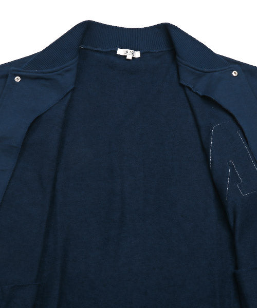 ラグスタイル LUXSTYLE T/Cミニ裏毛ワッペン半袖スタジャン/スタジャン メンズ 半袖 アウター サガラ刺繍 ワッペン ロゴ