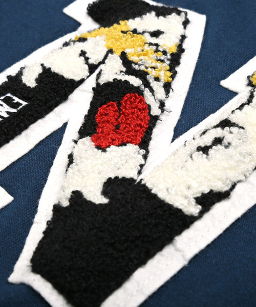 ラグスタイル LUXSTYLE T/Cミニ裏毛ワッペン半袖スタジャン/スタジャン メンズ 半袖 アウター サガラ刺繍 ワッペン ロゴ