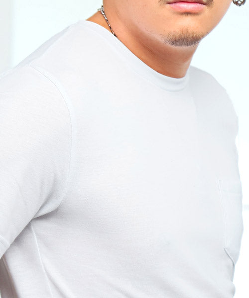 ラグスタイル LUXSTYLE 無地ポケット付きクルーネック半袖Tシャツ/Tシャツ メンズ 半袖 レディース ポケット 無地 ポケT