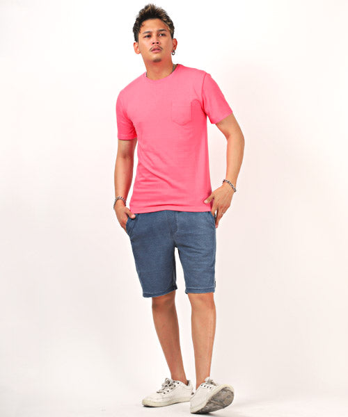 ラグスタイル LUXSTYLE 無地ポケット付きクルーネック半袖Tシャツ/Tシャツ メンズ 半袖 レディース ポケット 無地 ポケT