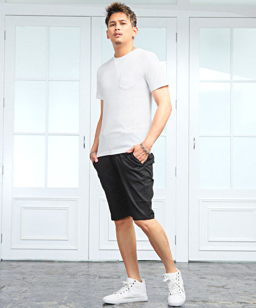 ラグスタイル LUXSTYLE 無地ポケット付きクルーネック半袖Tシャツ/Tシャツ メンズ 半袖 レディース ポケット 無地 ポケT