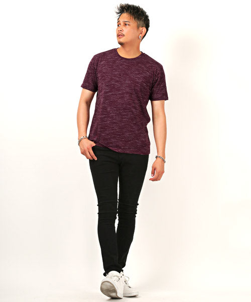 ラグスタイル LUXSTYLE 天竺MIX杢クルーネックTシャツ/Tシャツ メンズ 半袖 天竺 ミックス 杢 クルーネック 無地 シンプル