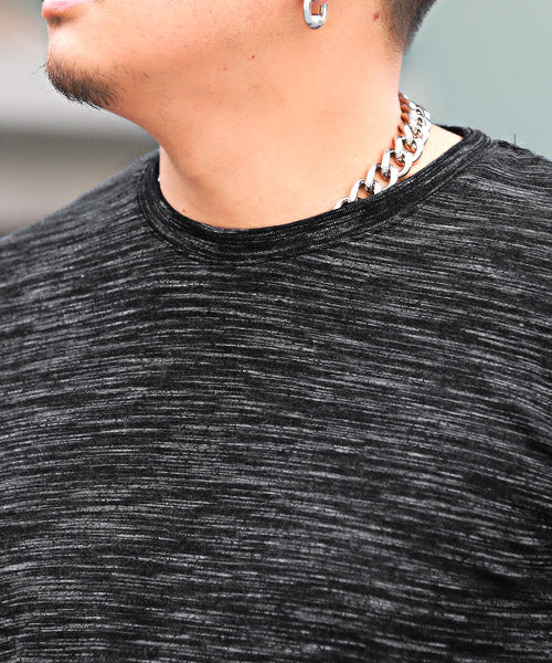 ラグスタイル LUXSTYLE 天竺MIX杢クルーネックTシャツ/Tシャツ メンズ 半袖 天竺 ミックス 杢 クルーネック 無地 シンプル