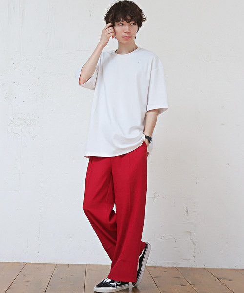 ラグスタイル LUXSTYLE ワイドテーパードパンツ/テーパードパンツ メンズ ワイドパンツ ストレッチ BITTER ビター系