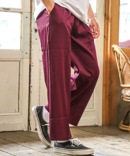 ラグスタイル LUXSTYLE ワイドテーパードパンツ/テーパードパンツ メンズ ワイドパンツ ストレッチ BITTER ビター系 （ワイン） ワイン