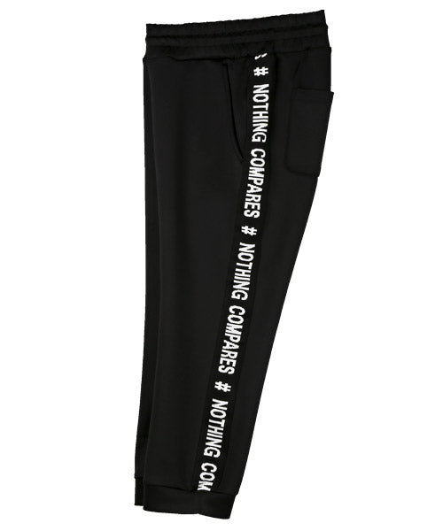 ラグスタイル LUXSTYLE ジャガードロゴテープクロップドジョガーパンツ/ジョガーパンツ メンズ クロップドパンツ ロゴテープ サイドライン ジャガード （1ブラック） 1ブラック