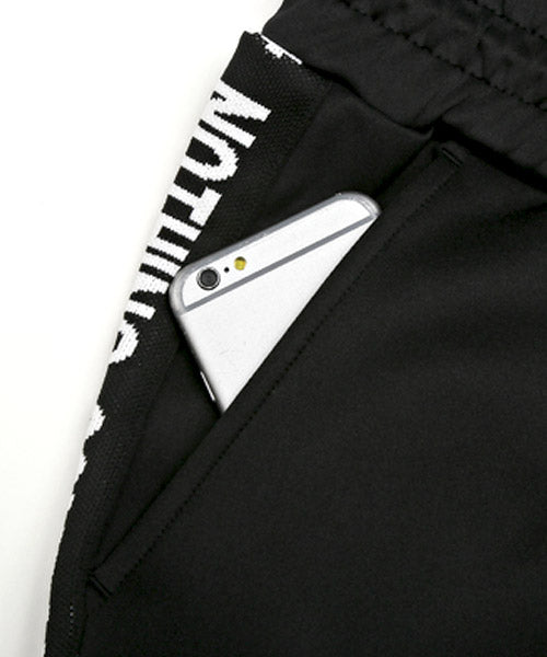 ラグスタイル LUXSTYLE ジャガードロゴテープクロップドジョガーパンツ/ジョガーパンツ メンズ クロップドパンツ ロゴテープ サイドライン ジャガード （1ブラック） 1ブラック