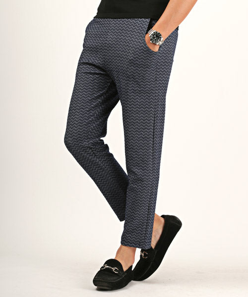 ラグスタイル LUXSTYLE ダブルシェブロン柄アンクルパンツ/アンクルパンツ メンズ イージーパンツ ダブルシェブロン柄 スラックス