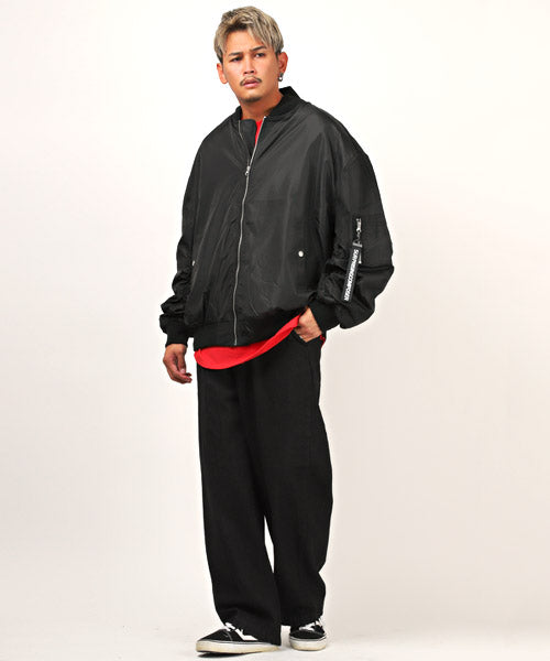 ラグスタイル LUXSTYLE 撥水ドロップショルダーMAー1ジャケット/MAー1 MA1 メンズ ジャケット ブルゾン ナイロン ビッグシルエット （カーキ） カーキ