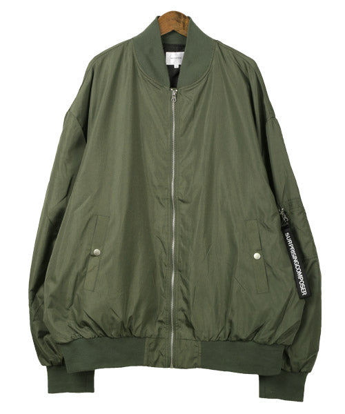 ラグスタイル LUXSTYLE 撥水ドロップショルダーMAー1ジャケット/MAー1 MA1 メンズ ジャケット ブルゾン ナイロン ビッグシルエット （カーキ） カーキ