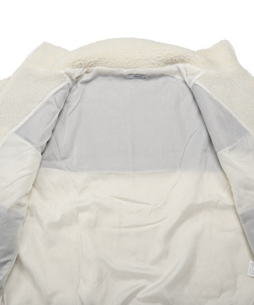 ラグスタイル LUXSTYLE 切り替えボアジャケット/スタンドジャケット メンズ ボア バイカラー 配色 切替 もこもこ （ホワイト×グレー） ホワイト×グレー