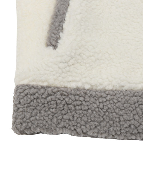 ラグスタイル LUXSTYLE 切り替えボアジャケット/スタンドジャケット メンズ ボア バイカラー 配色 切替 もこもこ （ホワイト×グレー） ホワイト×グレー