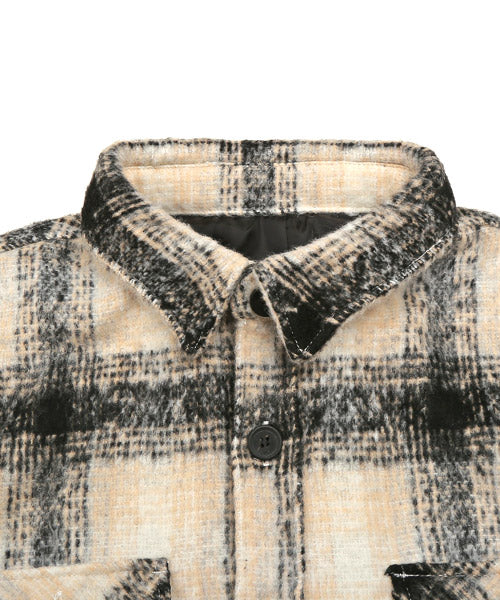ラグスタイル LUXSTYLE 起毛チェック柄シャツジャケット/シャツジャケット メンズ チェック柄 総柄 起毛
