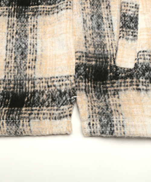 ラグスタイル LUXSTYLE 起毛チェック柄シャツジャケット/シャツジャケット メンズ チェック柄 総柄 起毛