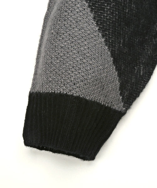 ラグスタイル LUXSTYLE 総柄ジャガードモヘアライク起毛ニット/ニット メンズ モヘアライク 起毛 ビッグシルエット 総柄