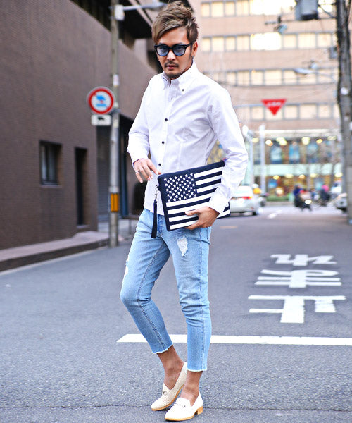 ラグスタイル LUXSTYLE 【極ーきわみー】日本製ブロードデュエボタンダウン長袖シャツ/GarsonWave シャツ メンズ 長袖 日本製 定番 BITTER ビター系