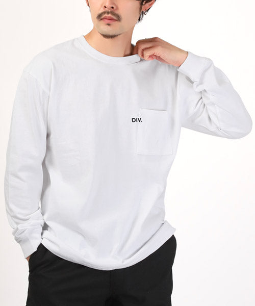 ラグスタイル LUXSTYLE TRAP/U天竺胸ポケットロゴ刺繍ロンT/ロンT メンズ 長袖Tシャツ ポケット ロゴ 刺繍 ワンポイント