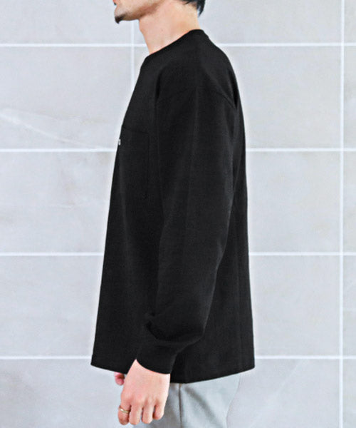 ラグスタイル LUXSTYLE TRAP/U天竺胸ポケットロゴ刺繍ロンT/ロンT メンズ 長袖Tシャツ ポケット ロゴ 刺繍 ワンポイント