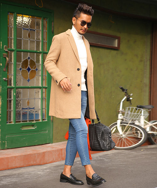 拉格風格 LUXSTYLE 蕾絲高領針織衫/針織 男士 高領 毛衣 蕾絲 特雷科 針織衫
