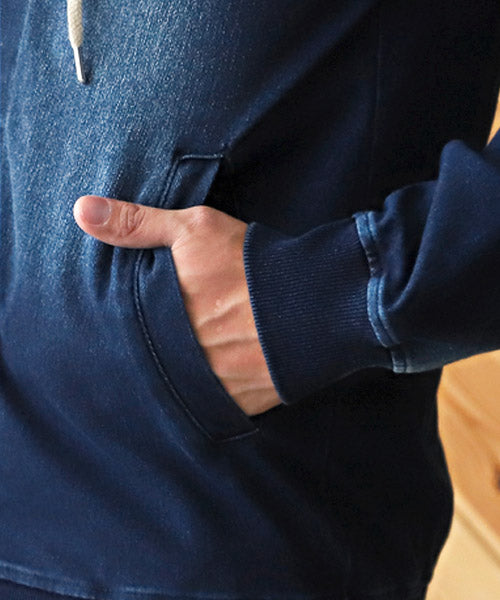 ラグスタイル LUXSTYLE カットデニムジャガードテープZIPパーカー/パーカー メンズ カットデニム ジップアップ ロゴテープ