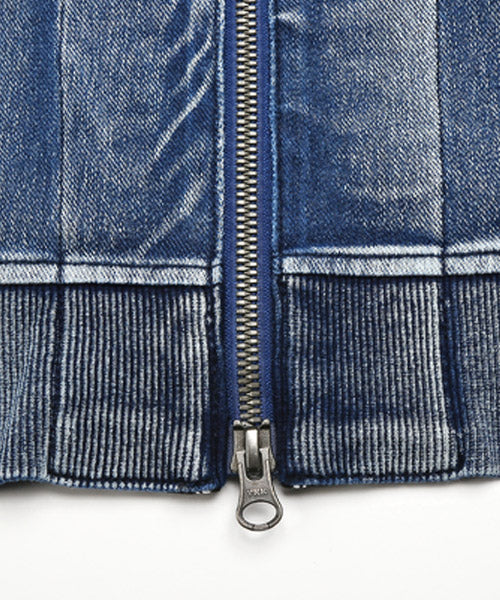 ラグスタイル LUXSTYLE カットデニムジャガードテープZIPパーカー/パーカー メンズ カットデニム ジップアップ ロゴテープ