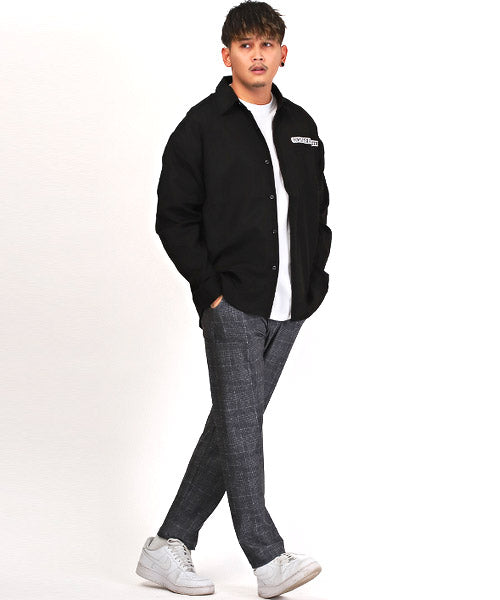 ラグスタイル LUXSTYLE ガールズフォト＆ロゴプリント長袖シャツ/長袖シャツ メンズ バックプリント ガールズフォト ロゴ プリント