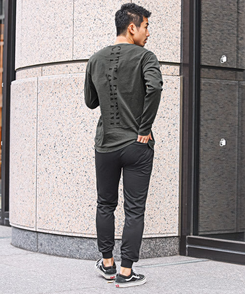 ラグスタイル LUXSTYLE 硫化染めロゴプリントロンT/ロンT メンズ 長袖Tシャツ 硫化染め 色落ち加工 ロゴ プリント