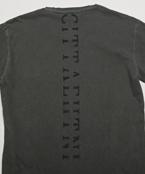 ラグスタイル LUXSTYLE 硫化染めロゴプリントロンT/ロンT メンズ 長袖Tシャツ 硫化染め 色落ち加工 ロゴ プリント