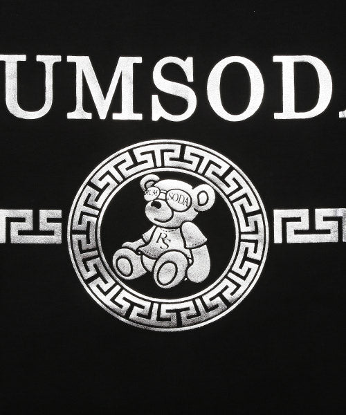 ラグスタイル LUXSTYLE RUMSODA箔プリントクルーネック半袖Tシャツ/Tシャツ メンズ 半袖 ロゴ プリント クマ テディベア 箔プリント 金 銀