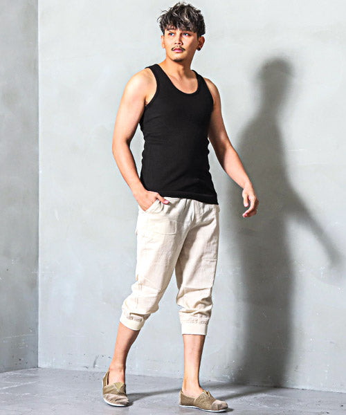 LUXSTYLE Ribbed Tank Top / Tank Top for Men Sleeveless Ribbed Textured Plain Inner Slim