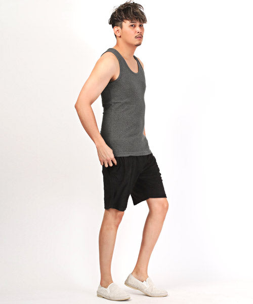 LUXSTYLE Ribbed Tank Top / Tank Top for Men Sleeveless Ribbed Textured Plain Inner Slim
