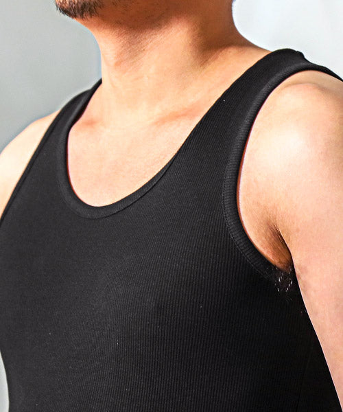 LUXSTYLE Ribbed Tank Top / Tank Top for Men Sleeveless Ribbed Textured Plain Inner Slim