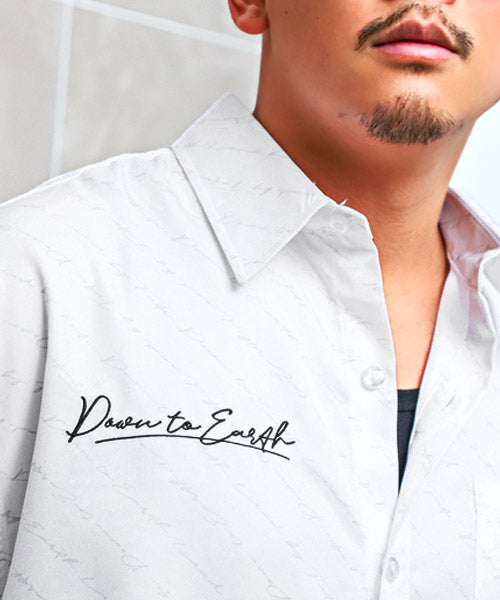 ラグスタイル LUXSTYLE 刺繍＆ラバープリント総柄ロゴ長袖シャツ/長袖シャツ メンズ ロゴ プリント 総柄 刺繍